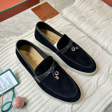 LP LOAFERS 25S IN BLACK SUEDE MIX LAMBSKIN