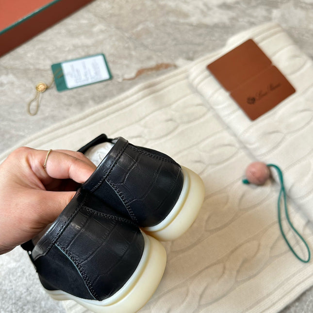 LP LOAFERS 25S IN BLACK SUEDE MIX LAMBSKIN