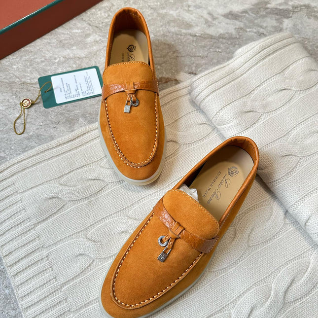 LP LOAFERS 25S IN DARK ORANGE SUEDE MIX LAMBSKIN
