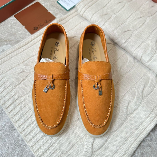 LP LOAFERS 25S IN DARK ORANGE SUEDE MIX LAMBSKIN