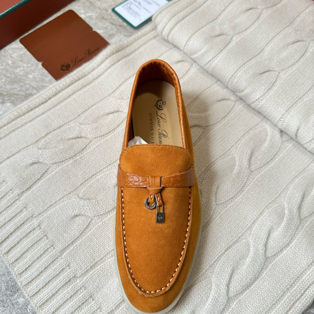 LP LOAFERS 25S IN DARK ORANGE SUEDE MIX LAMBSKIN