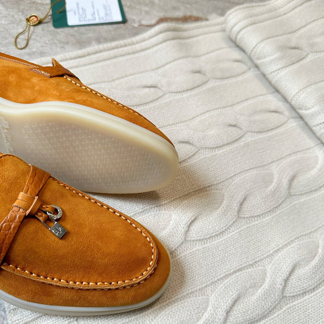 LP LOAFERS 25S IN DARK ORANGE SUEDE MIX LAMBSKIN