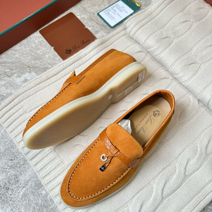 LP LOAFERS 25S IN DARK ORANGE SUEDE MIX LAMBSKIN