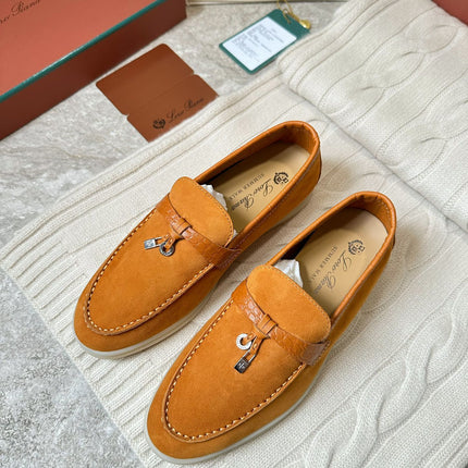 LP LOAFERS 25S IN DARK ORANGE SUEDE MIX LAMBSKIN