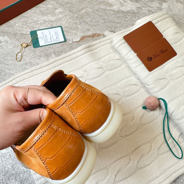 LP LOAFERS 25S IN DARK ORANGE SUEDE MIX LAMBSKIN