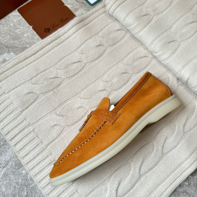 LP LOAFERS 25S IN DARK ORANGE SUEDE MIX LAMBSKIN