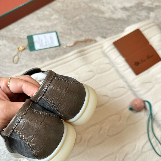 LP LOAFERS 25S IN DARK GREY SUEDE MIX LAMBSKIN