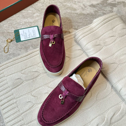 LP LOAFERS 25S IN BURGUNDY SUEDE MIX LAMBSKIN