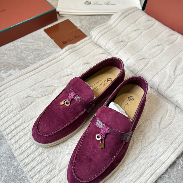 LP LOAFERS 25S IN BURGUNDY SUEDE MIX LAMBSKIN