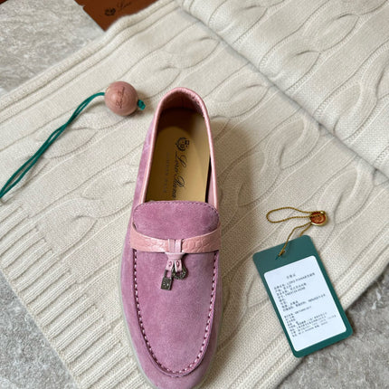 LP LOAFERS 25S IN MAUVE PINK SUEDE MIX LAMBSKIN