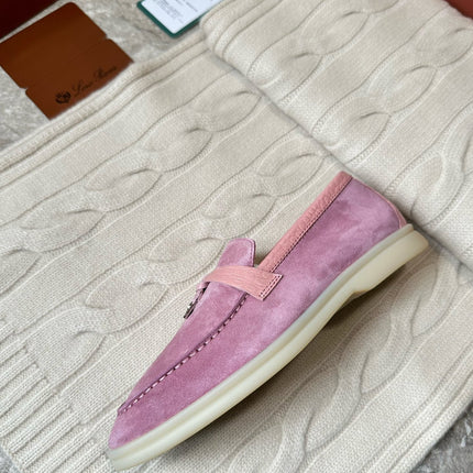 LP LOAFERS 25S IN MAUVE PINK SUEDE MIX LAMBSKIN