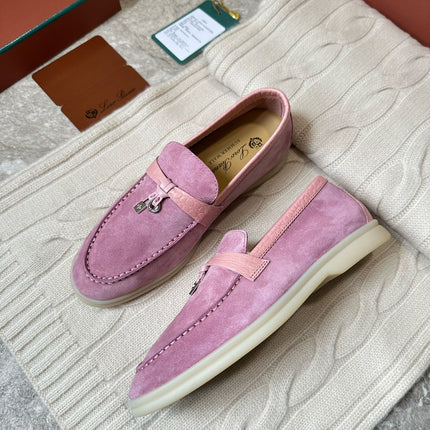 LP LOAFERS 25S IN MAUVE PINK SUEDE MIX LAMBSKIN