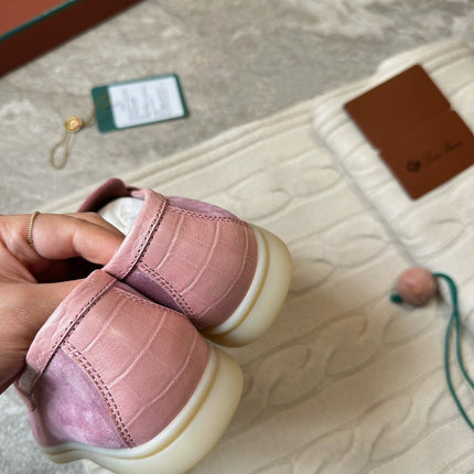 LP LOAFERS 25S IN MAUVE PINK SUEDE MIX LAMBSKIN