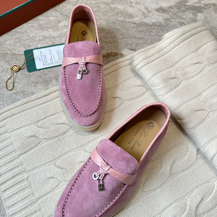 LP LOAFERS 25S IN MAUVE PINK SUEDE MIX LAMBSKIN
