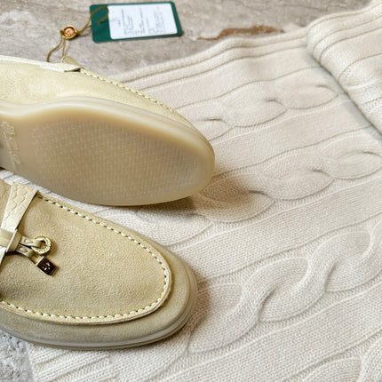 LP LOAFERS 25S IN SOFT BEIGE SUEDE MIX LAMBSKIN