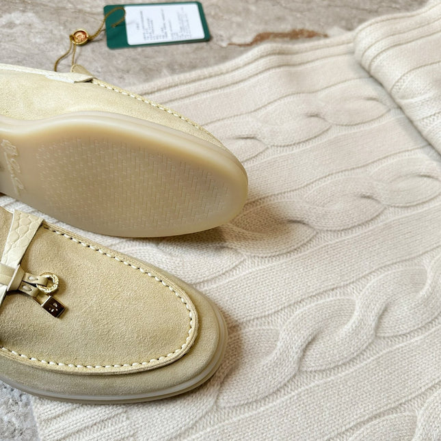 LP LOAFERS 25S IN SOFT BEIGE SUEDE MIX LAMBSKIN