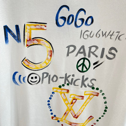 LV WHITE COTTON GRAFFITI T-SHIRT 238907