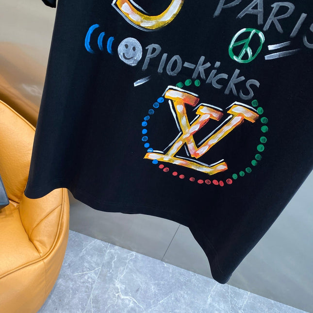 LV BLACK COTTON GRAFFITI T-SHIRT 238908