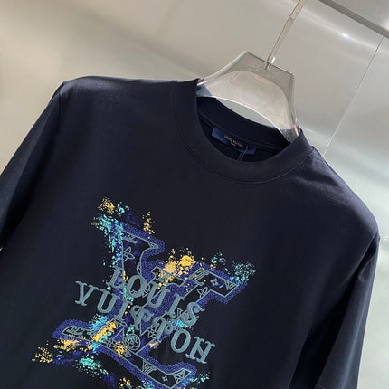 LV BLACK COTTON T-SHIRT COLORFUL LOGO 238905