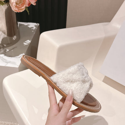 CELINE 25S LYMPIA TWISTED SANDAL IN WHITE SPONGE FABRIC