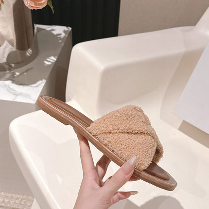 CELINE 25S LYMPIA TWISTED SANDAL IN BEIGE SPONGE FABRIC