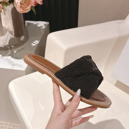 CELINE 25S LYMPIA TWISTED SANDAL IN BLACK SPONGE FABRIC