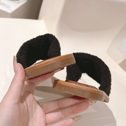 CELINE 25S LYMPIA TWISTED SANDAL IN BLACK SPONGE FABRIC