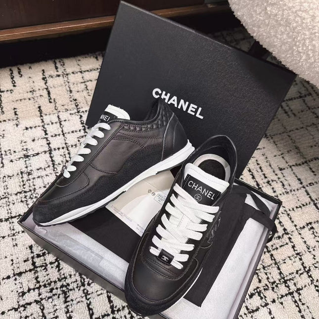 TRAINERS SNEAKER IN BLACK CALFSKIN AND SUEDE