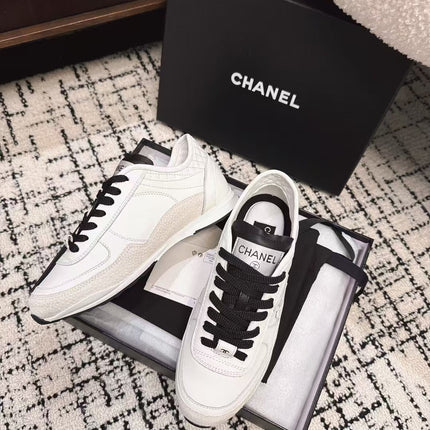 TRAINERS SNEAKER IN WHITE CALFSKIN AND SUEDE