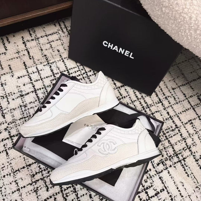 TRAINERS SNEAKER IN WHITE CALFSKIN AND SUEDE