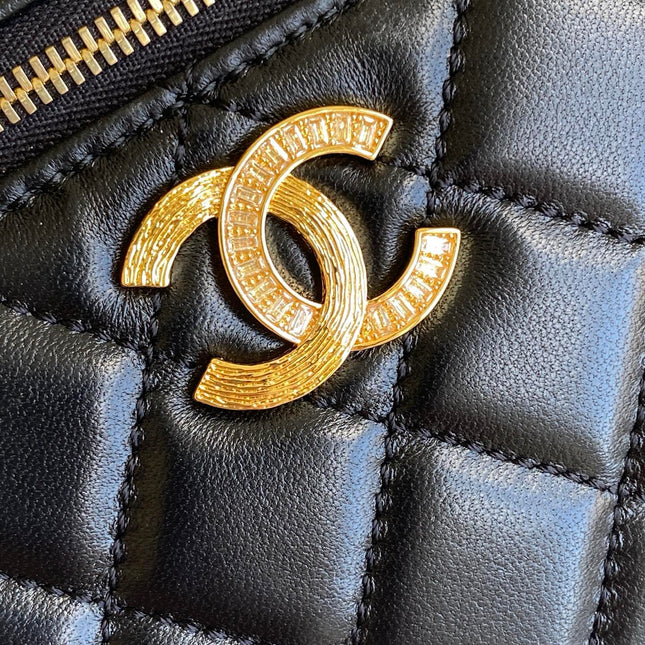 CHANEL 25S VANITY BAG 19 IN BLACK LAMBSKIN GOLD HARDWARE