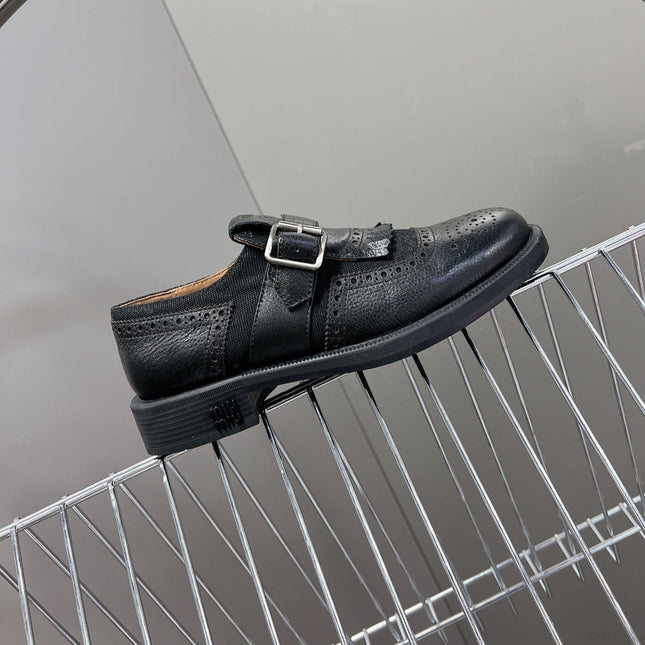 UNIQUE THICK-SOLED OXFORD SHOES BLACK CALFSKIN
