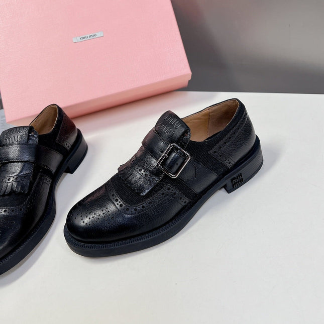 UNIQUE THICK-SOLED OXFORD SHOES BLACK CALFSKIN