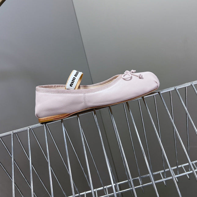 BALLET FLAT SHOES PASTEL PINK SHEEPSKIN