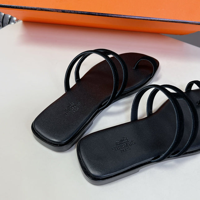 Georgia Sandals Black Suede Black Calfskin