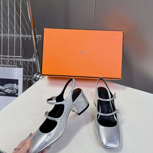 JACKIE 50 PUMP SILVER LAMBSKIN