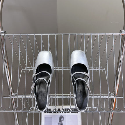 JACKIE 50 PUMP SILVER LAMBSKIN