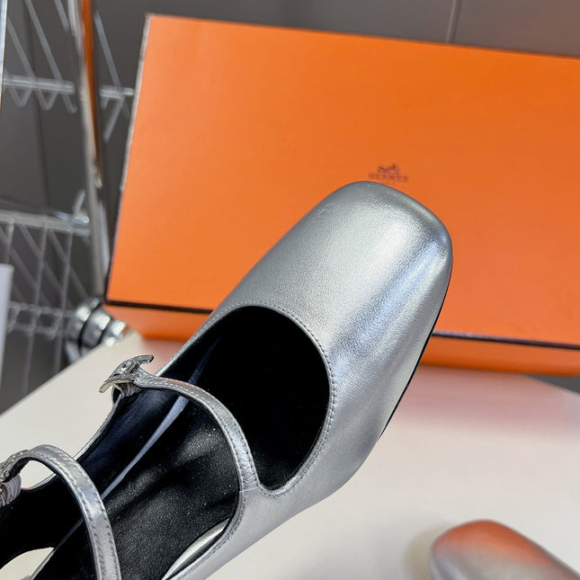 JACKIE 50 PUMP SILVER LAMBSKIN