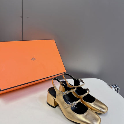 JACKIE 50 PUMP METALLIC GOLD LAMBSKIN