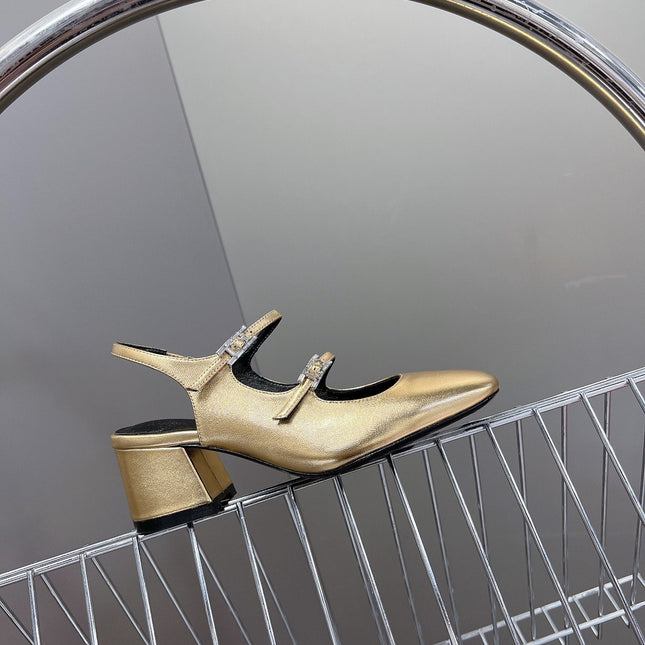 JACKIE 50 PUMP METALLIC GOLD LAMBSKIN