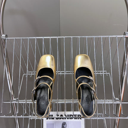 JACKIE 50 PUMP METALLIC GOLD LAMBSKIN