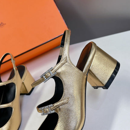 JACKIE 50 PUMP METALLIC GOLD LAMBSKIN