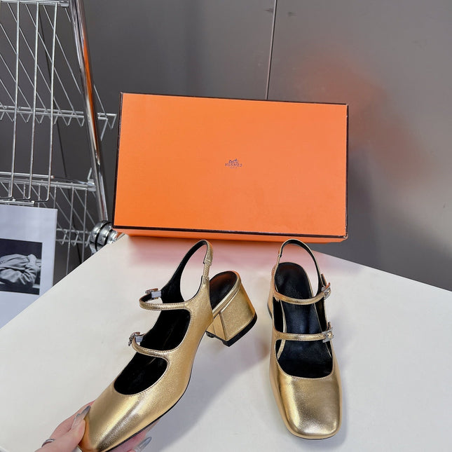 JACKIE 50 PUMP METALLIC GOLD LAMBSKIN