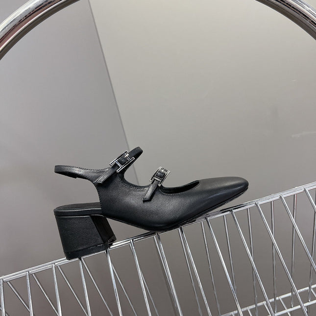 JACKIE 50 PUMP BLACK LAMBSKIN