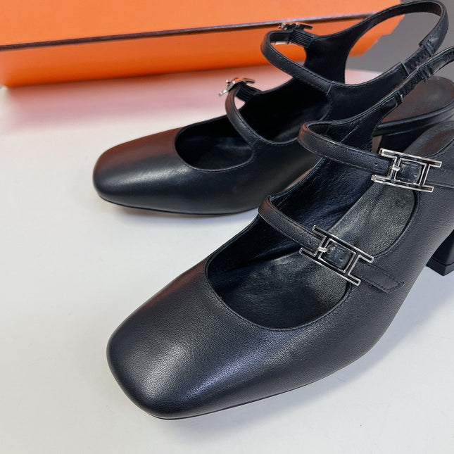 JACKIE 50 PUMP BLACK LAMBSKIN