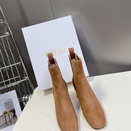 ICON HEELED ANKLE BOOT CIDER BROWN SUEDE 8 CM