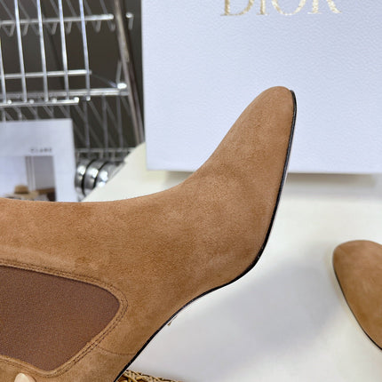 ICON HEELED ANKLE BOOT CIDER BROWN SUEDE 8 CM
