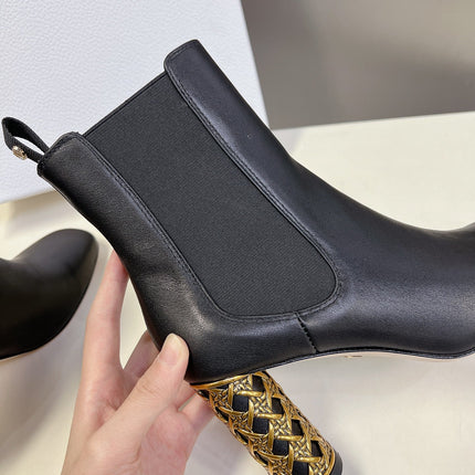 ICON HEELED ANKLE BOOT BLACK CALFSKIN 8 CM