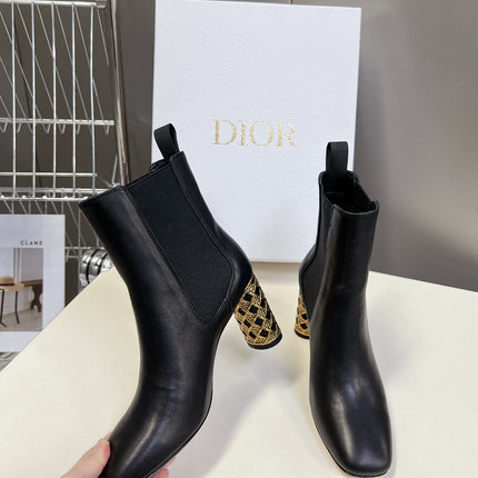 ICON HEELED ANKLE BOOT BLACK CALFSKIN 8 CM