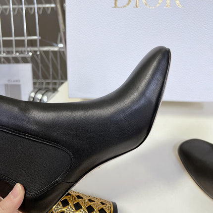 ICON HEELED ANKLE BOOT BLACK CALFSKIN 8 CM